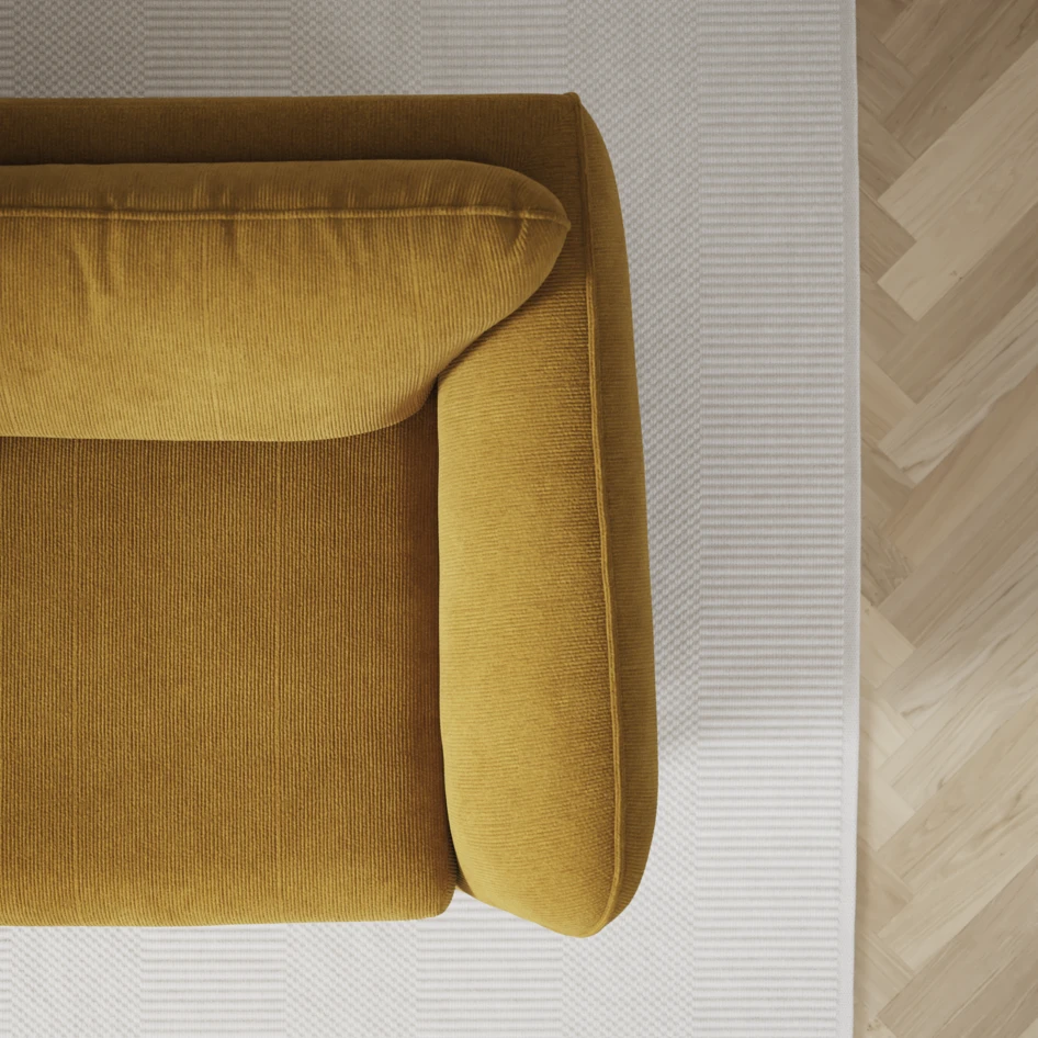 Madison - 2-sits soffa med divan vänster och schäslong höger - Gul