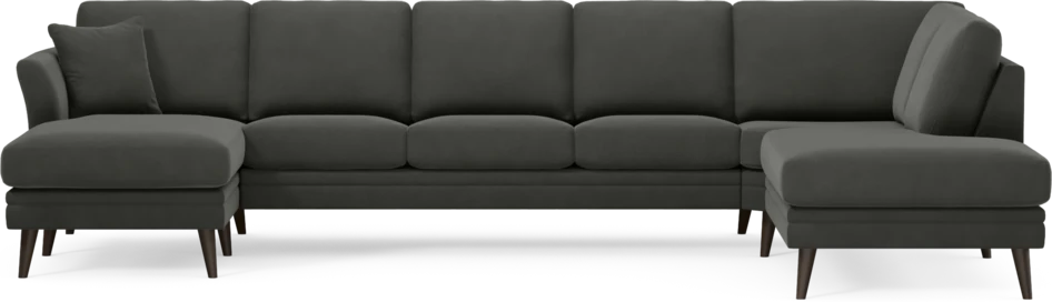 Eden - 3-sits soffa med schäslong vänster och divan höger - Grå