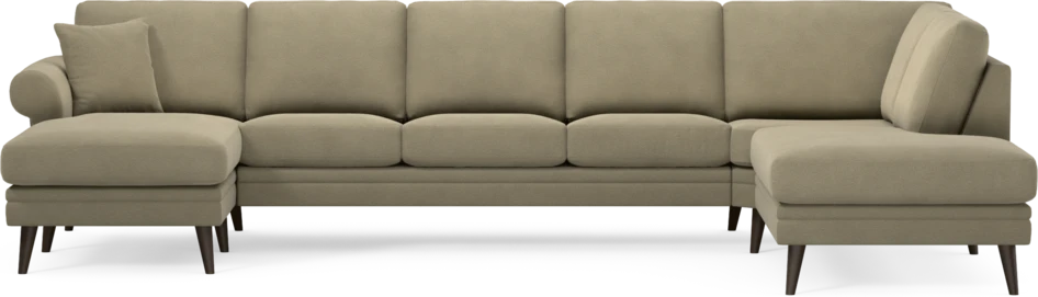 Eden - 3-sits soffa med schäslong vänster och divan höger - Beige