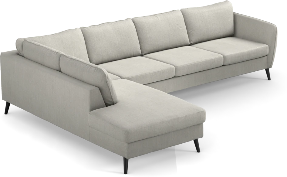 County - 3-sits soffa med divan vänster - Grå