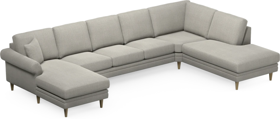 Eden - 3-sits soffa med schäslong vänster och divan höger - Grå