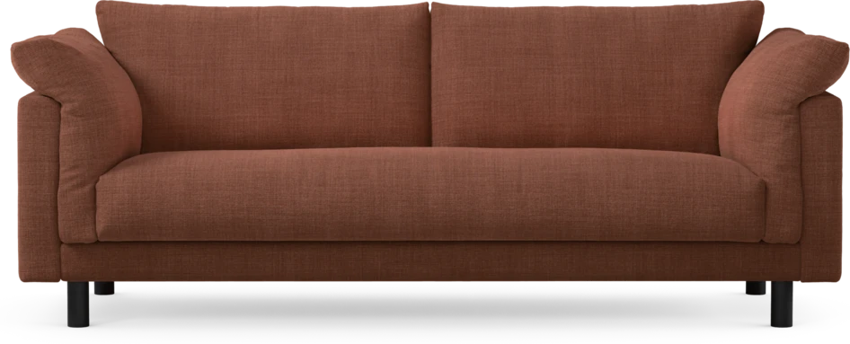 Cherrie - 3-sits soffa, hel dyna, fast klädsel - Orange