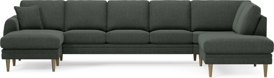 Eden - 3-sits soffa med schäslong vänster och divan höger - Grön