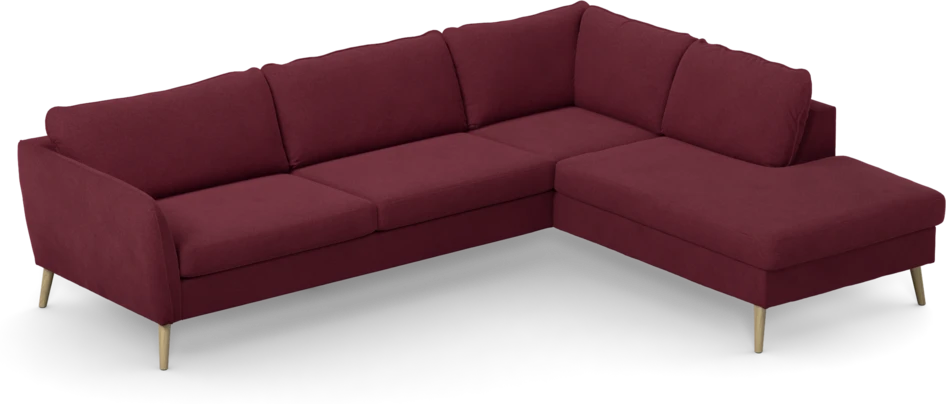 County - 2,5-sits soffa med divan höger - Röd