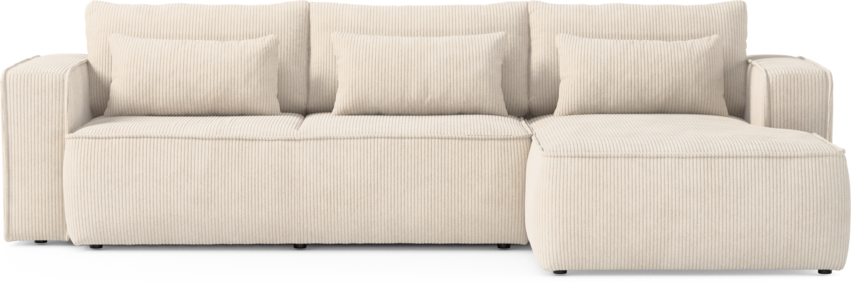 Ide - Bäddsoffa 3-sits med schäslong höger - Vit