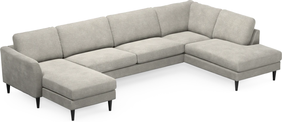 Bridge - 3-sits soffa med schäslong vänster och divan höger - Grå