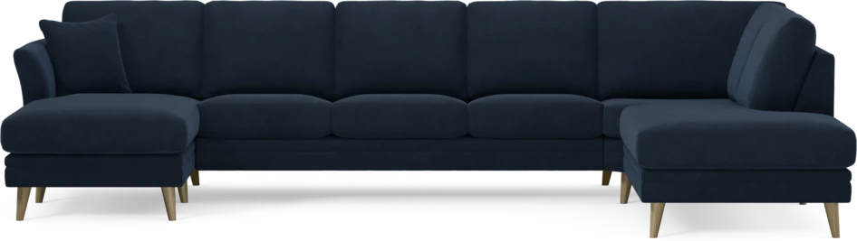Eden - 3-sits soffa med schäslong vänster och divan höger - Blå