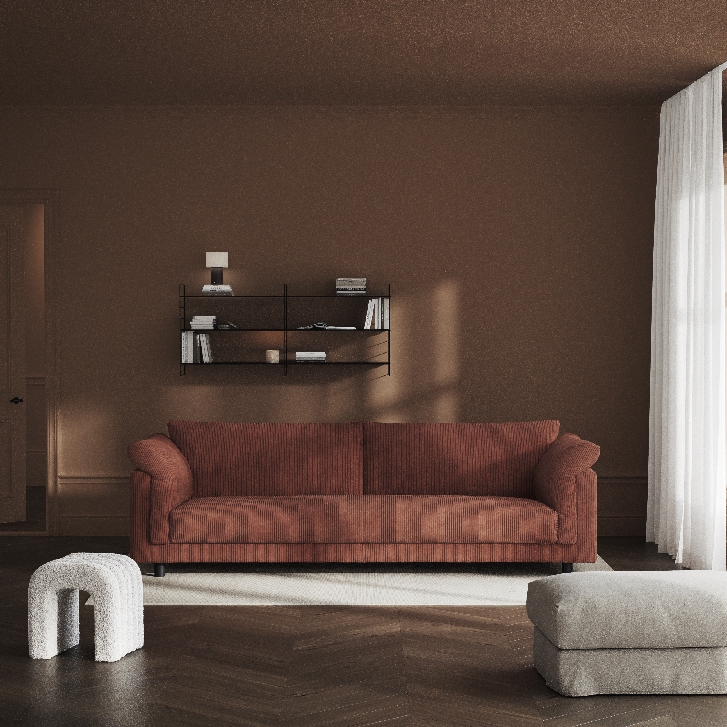 Cherrie - 4-sits soffa, hel dyna, fast klädsel - inspiration