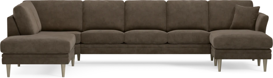 Eden - 3-sits soffa med divan vänster och schäslong höger - Brun
