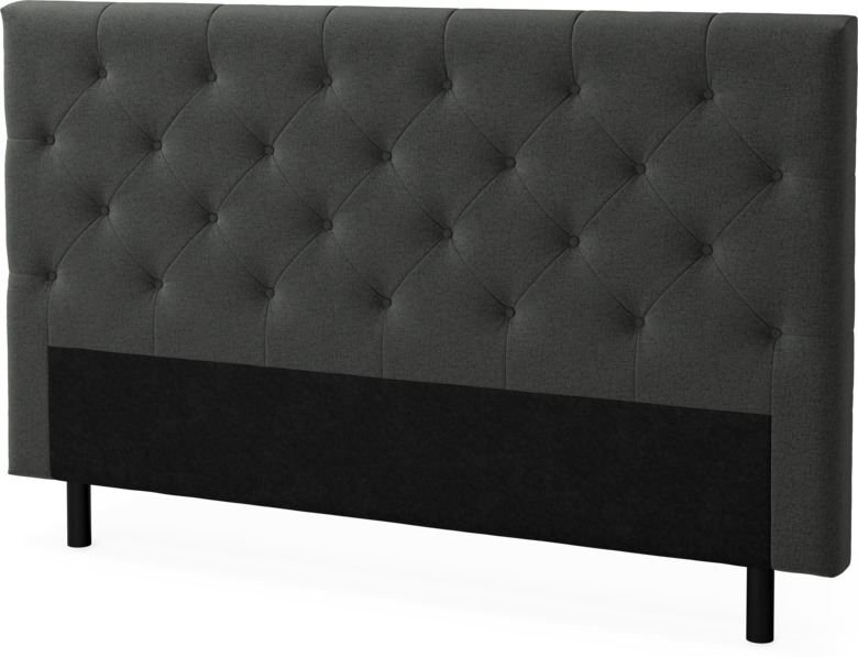 Delux Pikerad Låg - Sänggavel, 90-210 cm - Grå