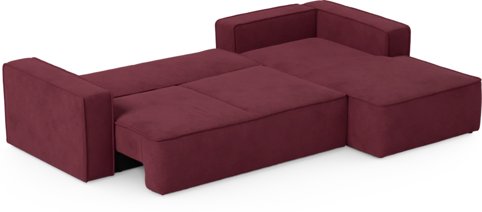 Ide - Bäddsoffa 3-sits med schäslong höger - Röd