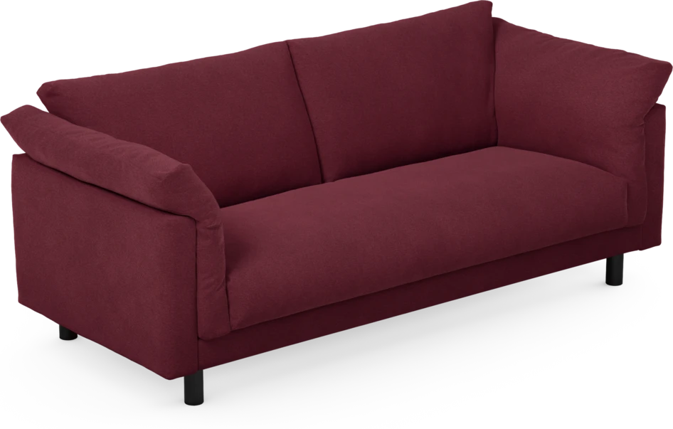 Cherrie - 2,5-sits soffa, hel dyna, fast klädsel - Röd