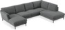 Madison Lux - 2-sits soffa med schäslong vänster och divan höger - Grå