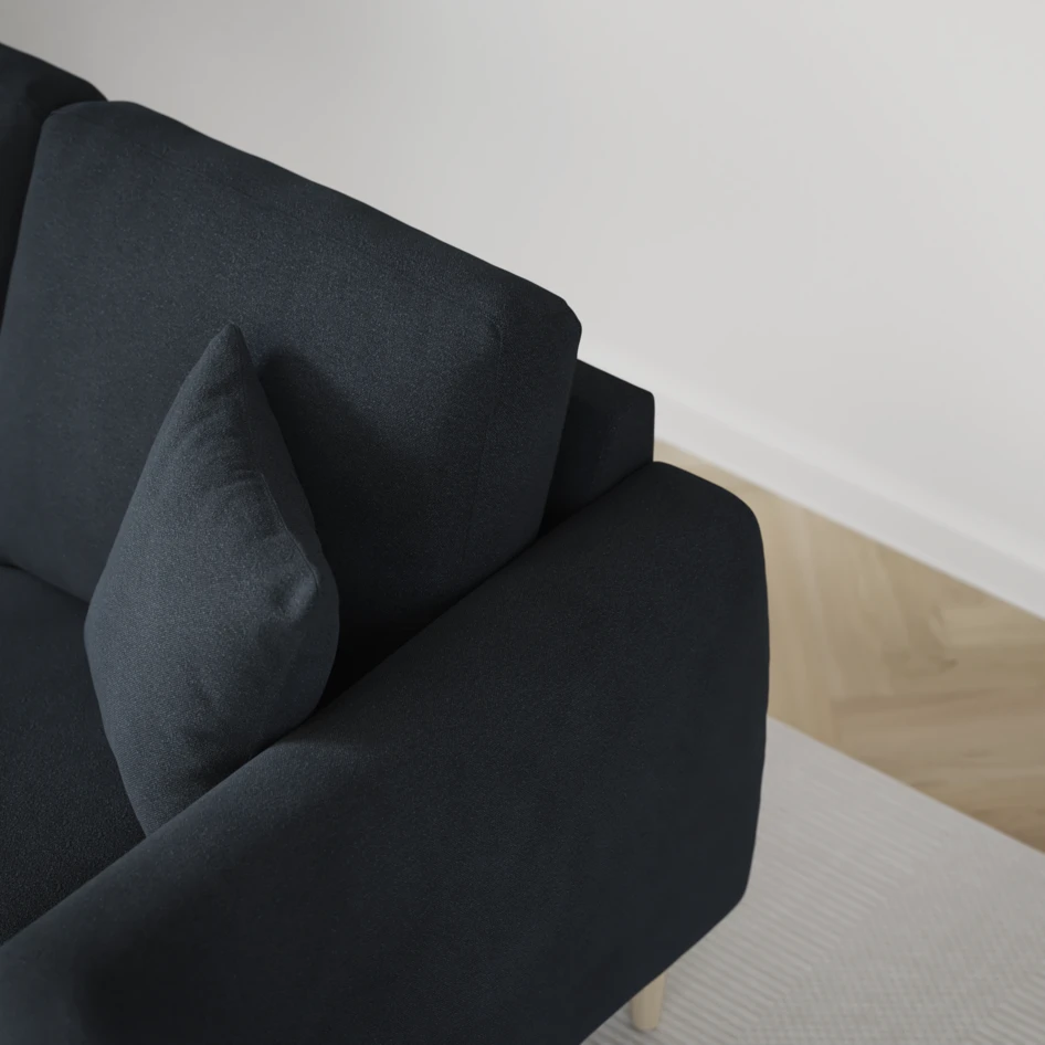 Eden - 3-sits soffa med schäslong vänster och divan höger - Blå