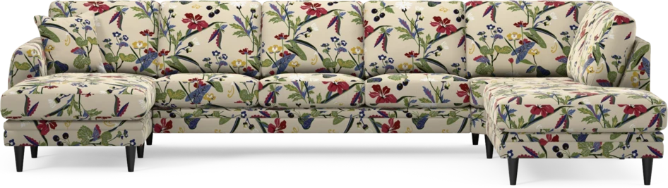 Eden - 3-sits soffa med schäslong vänster och divan höger - Flerfärgad