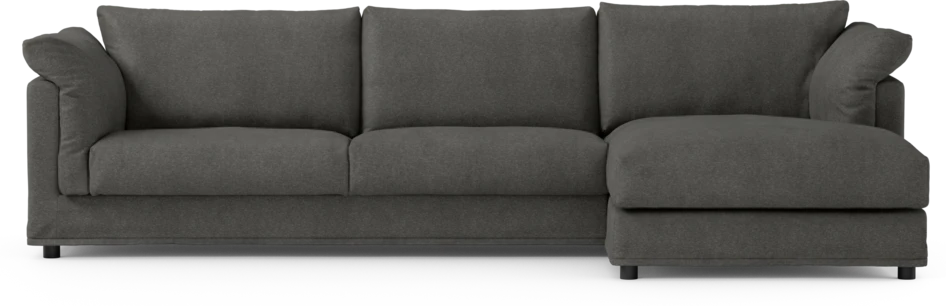 Cherrie - 3-sits soffa med schäslong höger, med kappa - Grå