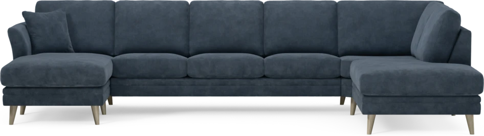Eden - 3-sits soffa med schäslong vänster och divan höger - Blå
