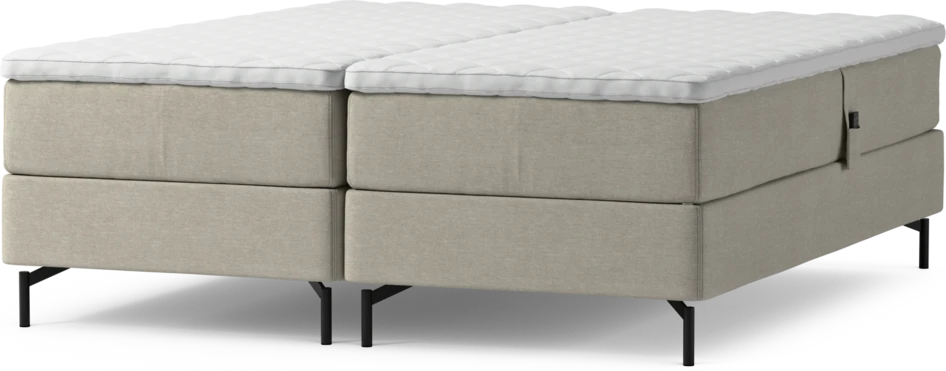 Delux Dream - Ställbar säng, dubbelsäng med bäddmadrass och sängben - Beige