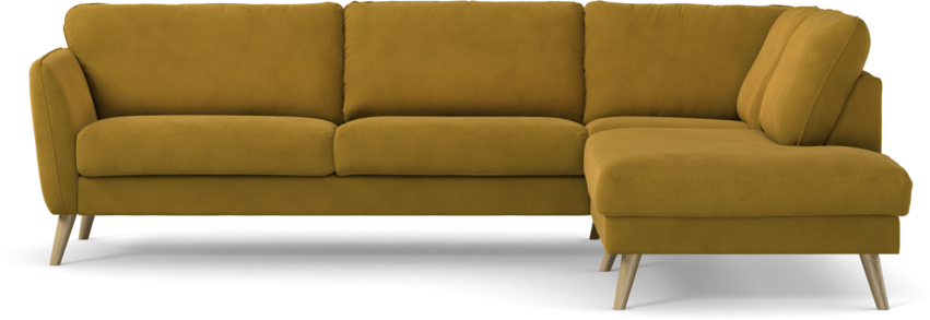 Bridge - 3-sits soffa med divan höger - Gul