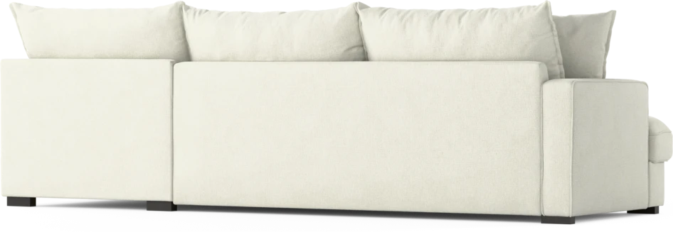 Mila - 3-sits soffa med divan höger, hel dyna - Vit