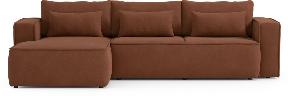 Ide - Bäddsoffa 3-sits med schäslong vänster - Orange
