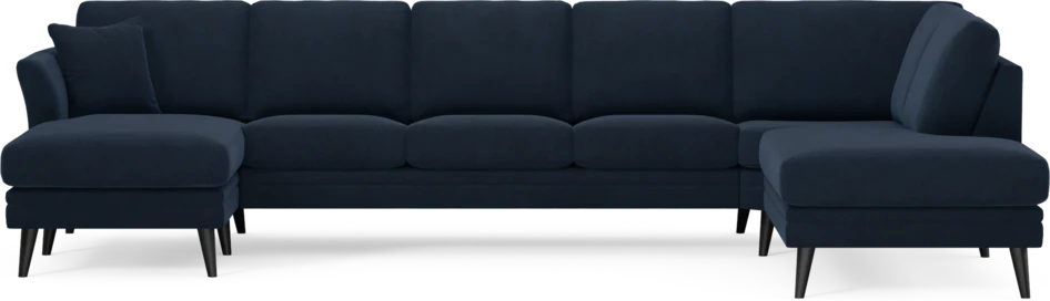 Eden - 3-sits soffa med schäslong vänster och divan höger - Blå