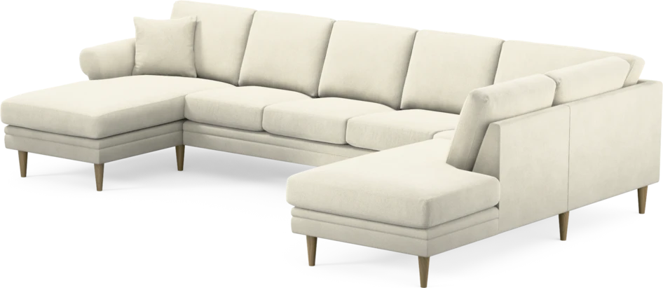 Eden - 3-sits soffa med schäslong vänster och divan höger - Vit