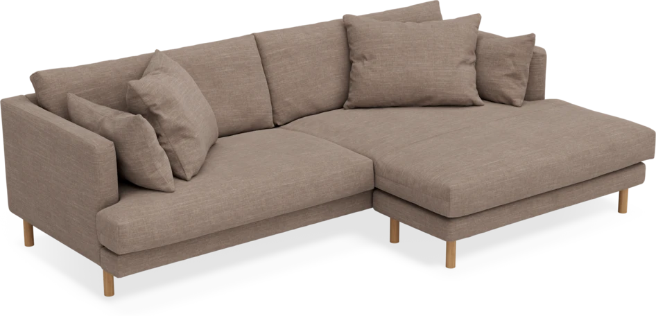 Harper - 4-sits med schäslong XL höger - Brun