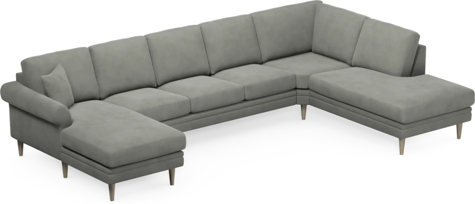 Eden - 3-sits soffa med schäslong vänster och divan höger - Grå