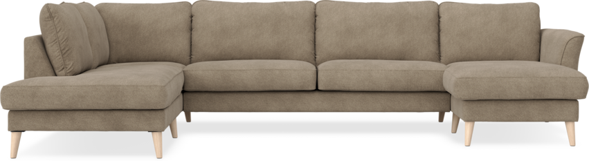 Bridge - 3-sits soffa med divan vänster och schäslong höger - Brun