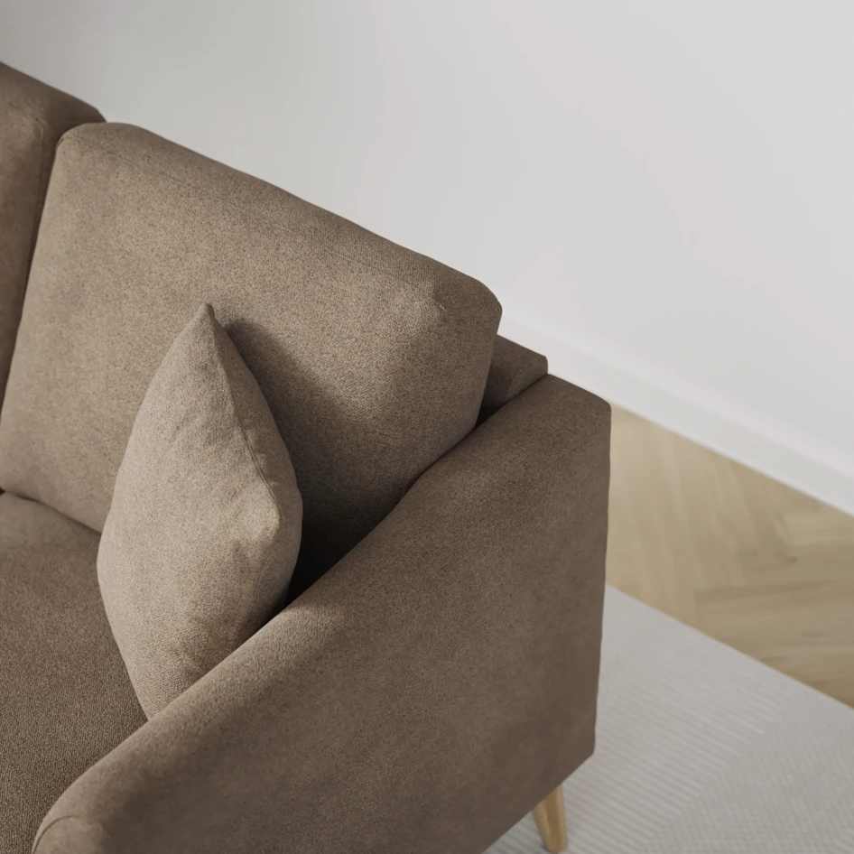 Eden - 3-sits soffa med divan vänster och schäslong höger - Brun