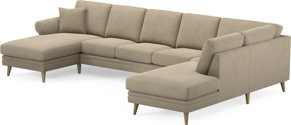 Eden - 3-sits soffa med schäslong vänster och divan höger - Beige