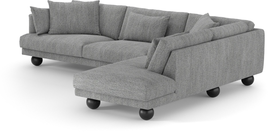 Harper - 3-sits soffa med divan höger - Grå