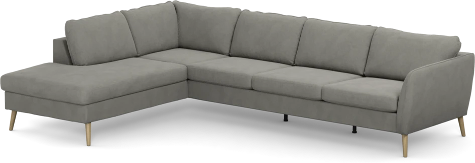 County - 3-sits soffa med divan vänster - Grå