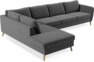 County - 3-sits soffa med divan vänster - Grå