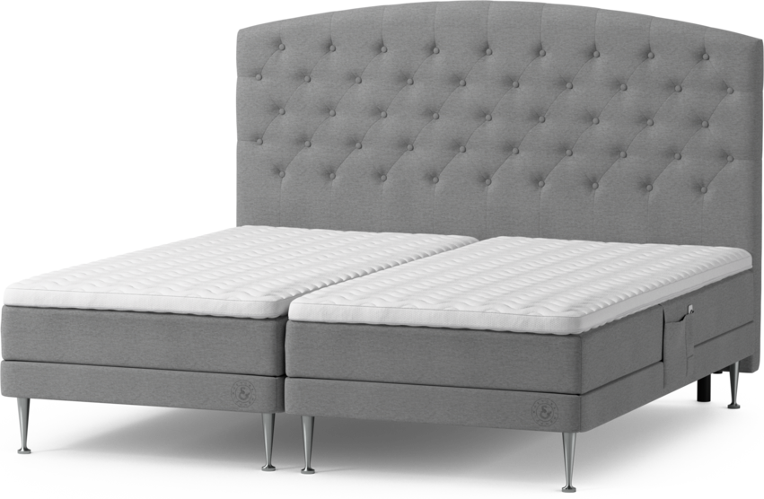 Särö Comfort - Ställbar säng, dubbelsäng med bäddmadrass, sängben och Välvd sänggavel