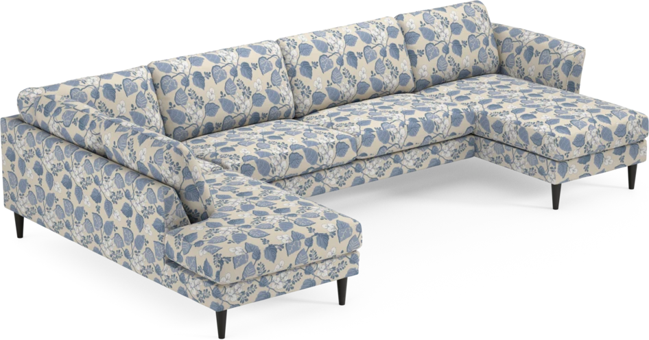 Bridge - 3-sits soffa med divan vänster och schäslong höger - Blå