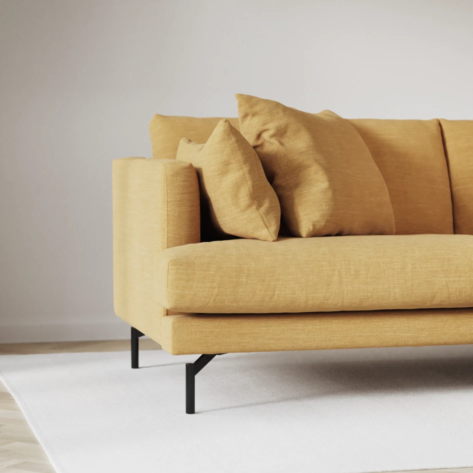 Harper - 3-sits soffa med divan höger - Gul
