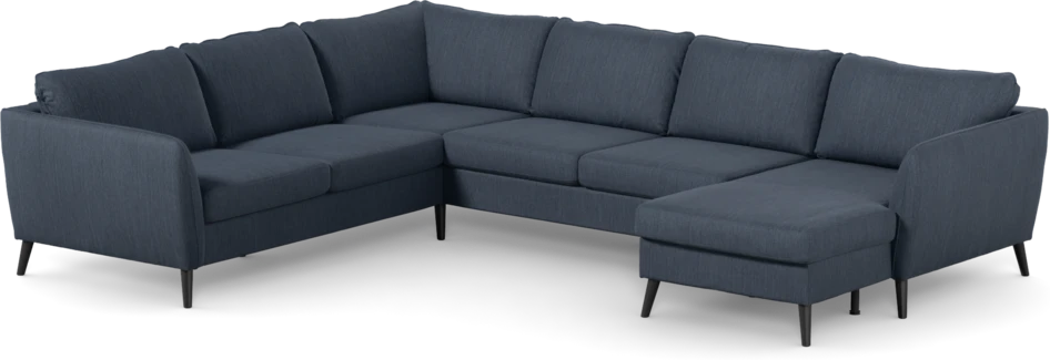 County - Hörnsoffa, 2+3-sits med schäslong höger - Blå