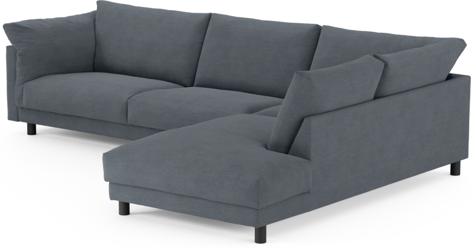 Cherrie - 3-sits soffa med divan höger, fast klädsel - Blå