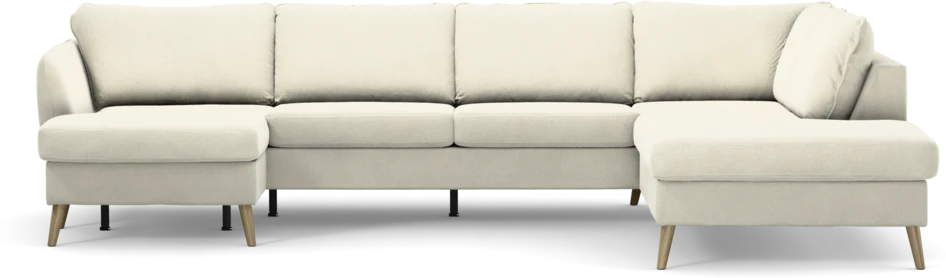 County - 3-sits soffa med schäslong vänster och divan höger - Vit