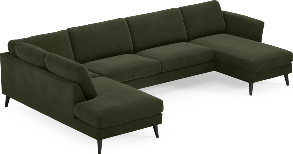 Bridge - 3-sits soffa med divan vänster och schäslong höger - Grön