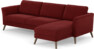 Bridge - 3-sits soffa med schäslong höger - Röd