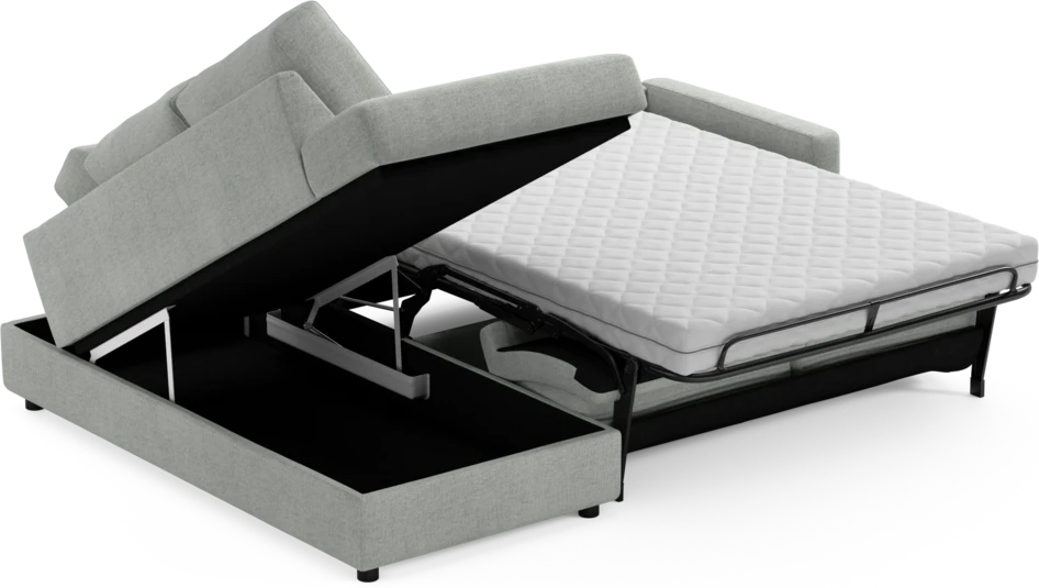 Lindö - Bäddsoffa 2,5-sits med divan - Grå