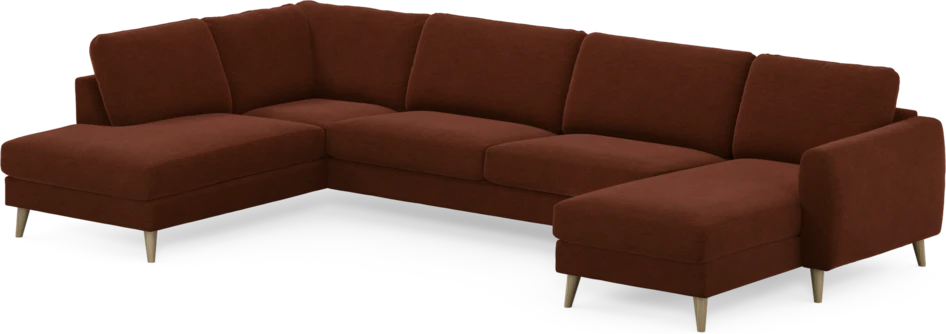 Bridge - 3-sits soffa med divan vänster och schäslong höger - Orange