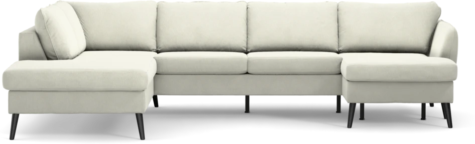 County - 3-sits soffa med divan vänster och schäslong höger - Vit