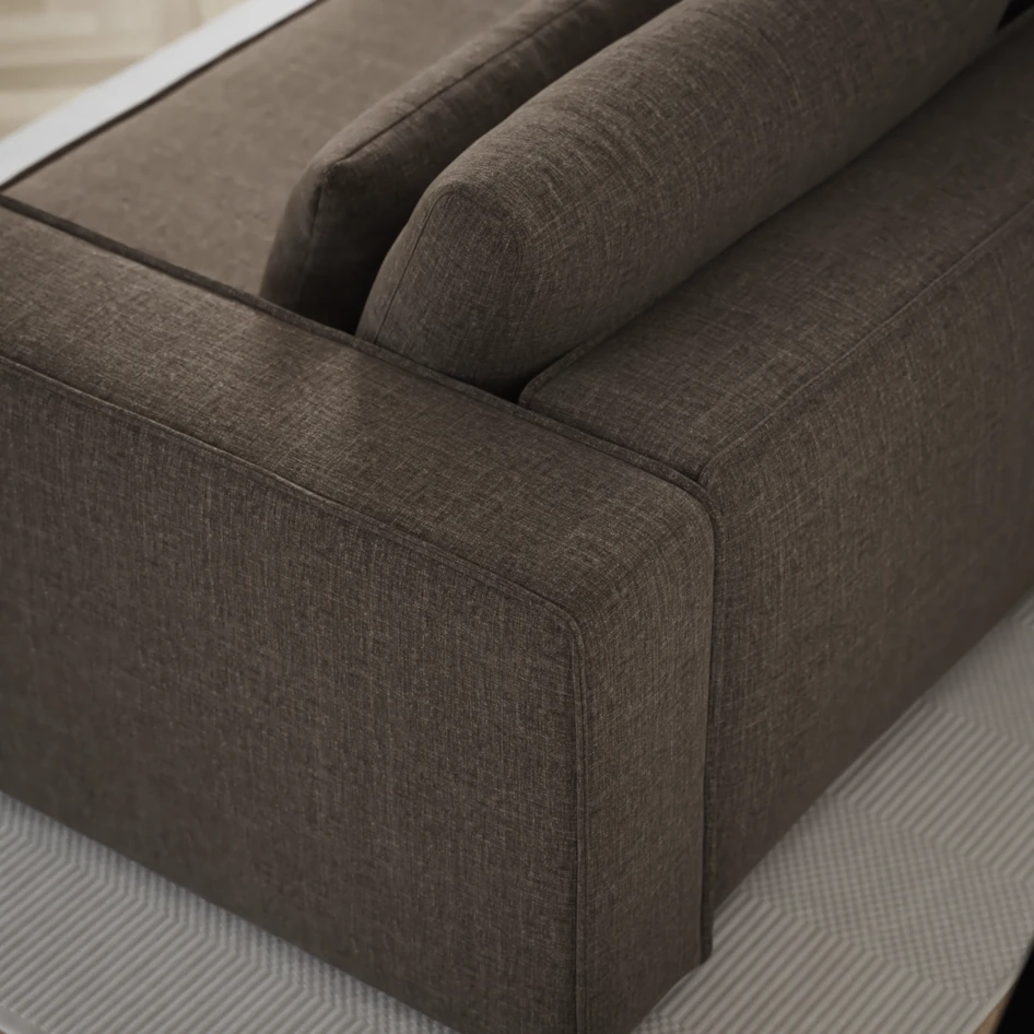 Ide - Bäddsoffa 3-sits med schäslong vänster - Brun