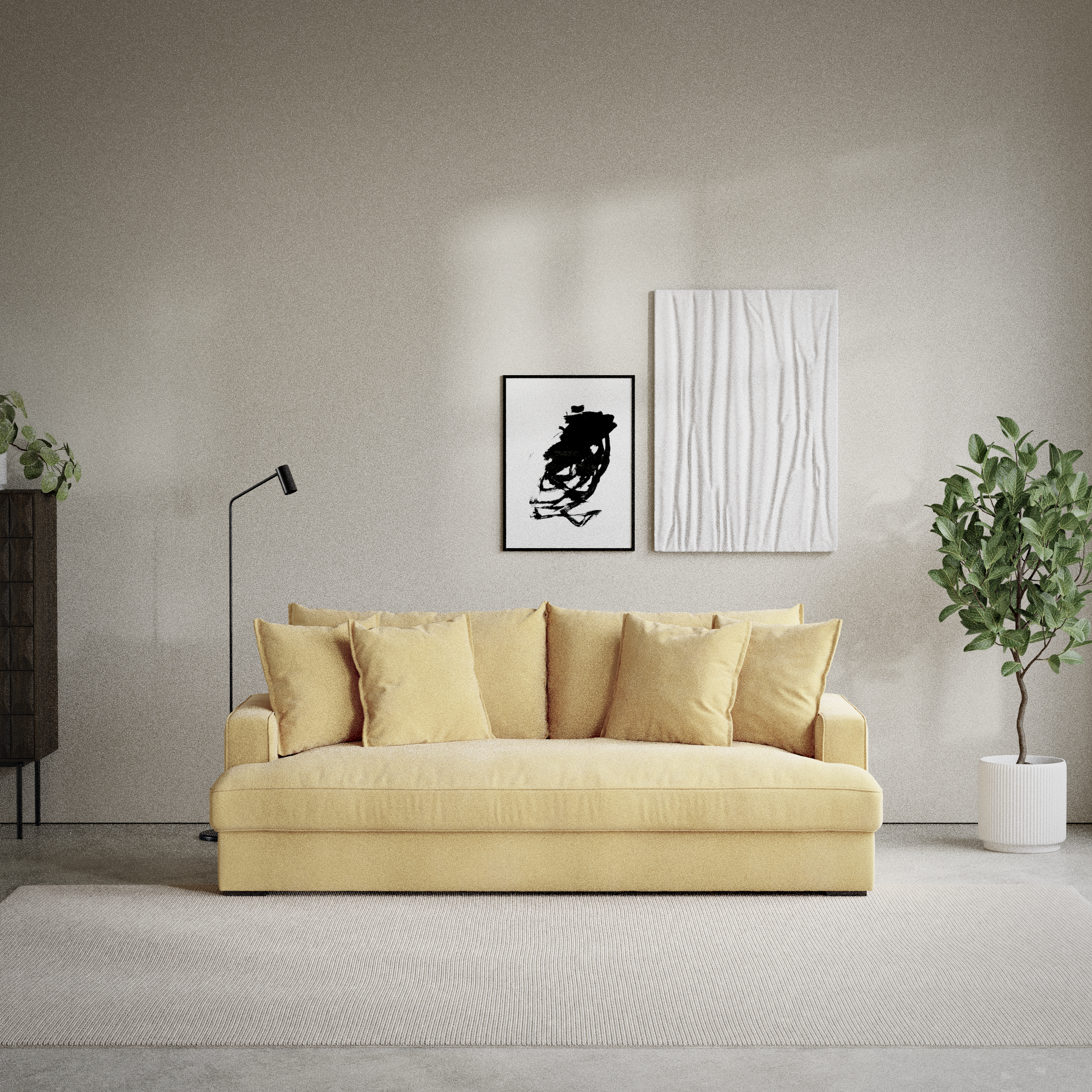 Mila - 3-sits soffa, hel dyna - inspiration