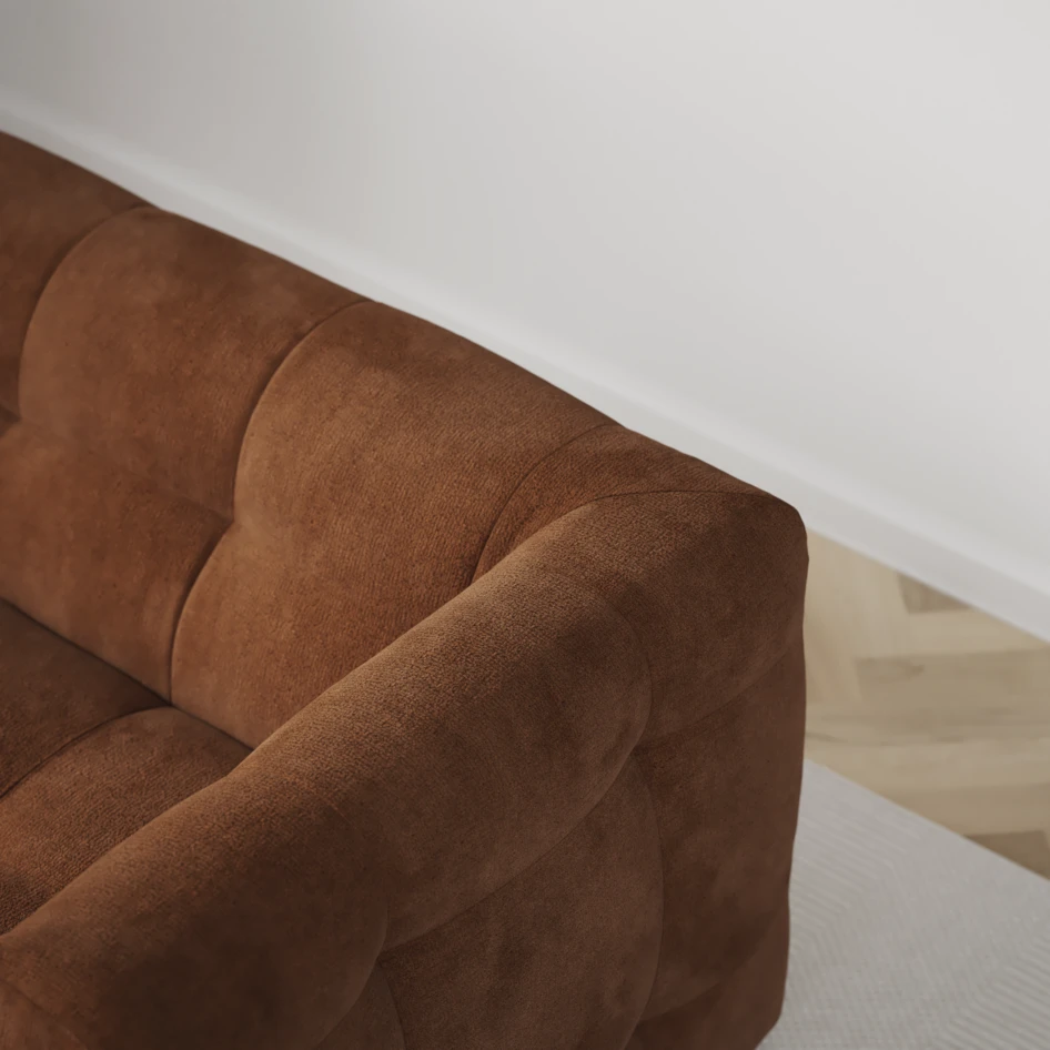 Bella - 3-sits soffa med divan vänster - Orange