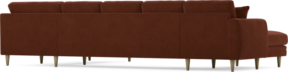 Eden - 3-sits soffa med schäslong vänster och divan höger - Orange